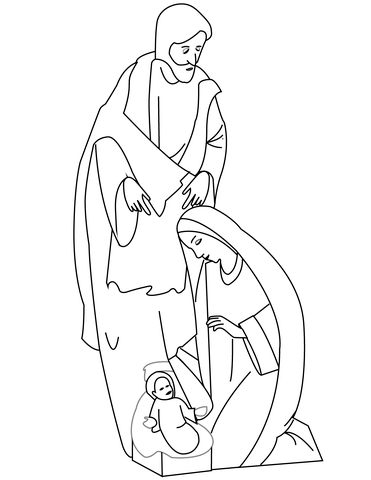 Holy Family Coloring Page